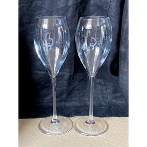 Two Billecart-Salmon 200th Anniversary Champagne Flute Glasses 8" Tall
